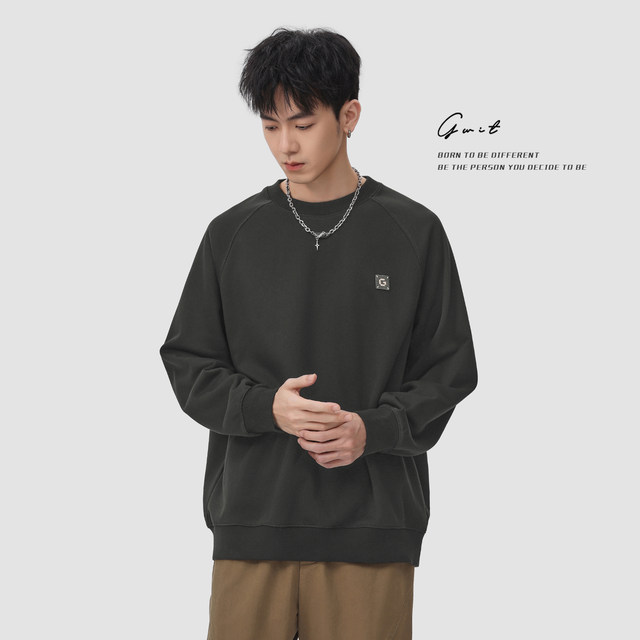 GWIT spring and autumn pullover long-sleeved round neck sweatshirt for men