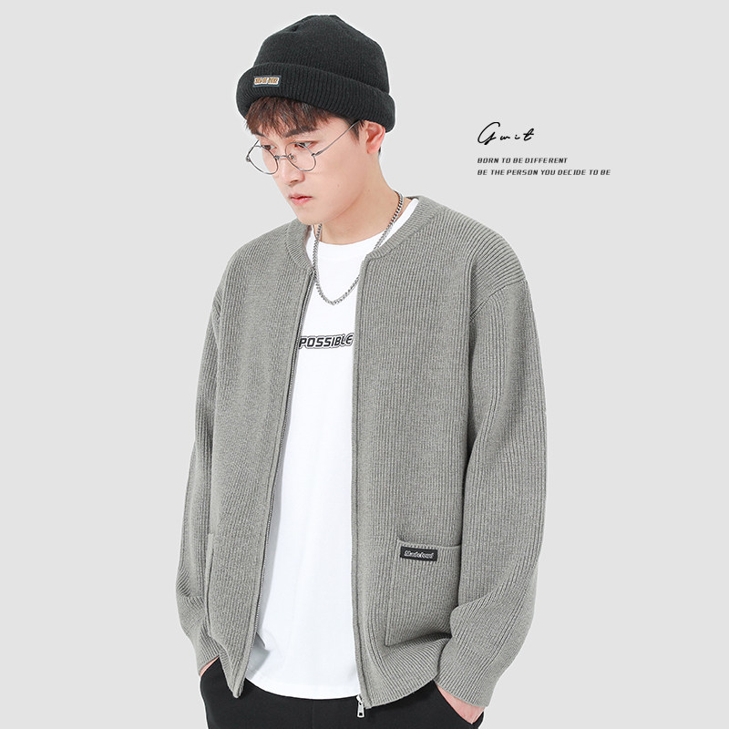 【福利清仓】春秋宽松上衣潮流外穿线衣翻领毛衣外套针织开衫男,淘宝优惠券,粉丝福利购,淘宝优惠卷
