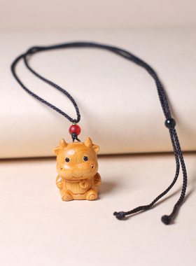 崖柏木雕十二生肖手把件小巧玲珑汽车摆饰桌面文玩景区项链小挂件