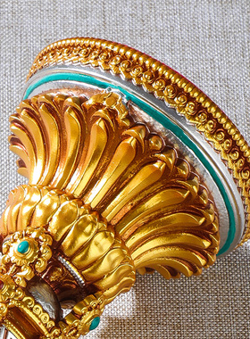 西藏式八吉祥彩绘莲花摆件用品