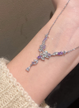 紫藤花盛放项链女款999纯银轻奢锁骨链小众高级感生日礼物送女友