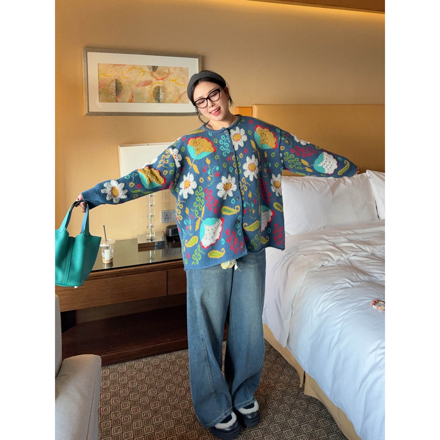 VOGANA戛纳家大码女装美式雅痞裤冬复古丹宁加绒保暖羊羔毛牛仔裤,淘宝优惠券,粉丝福利购,淘宝优惠卷