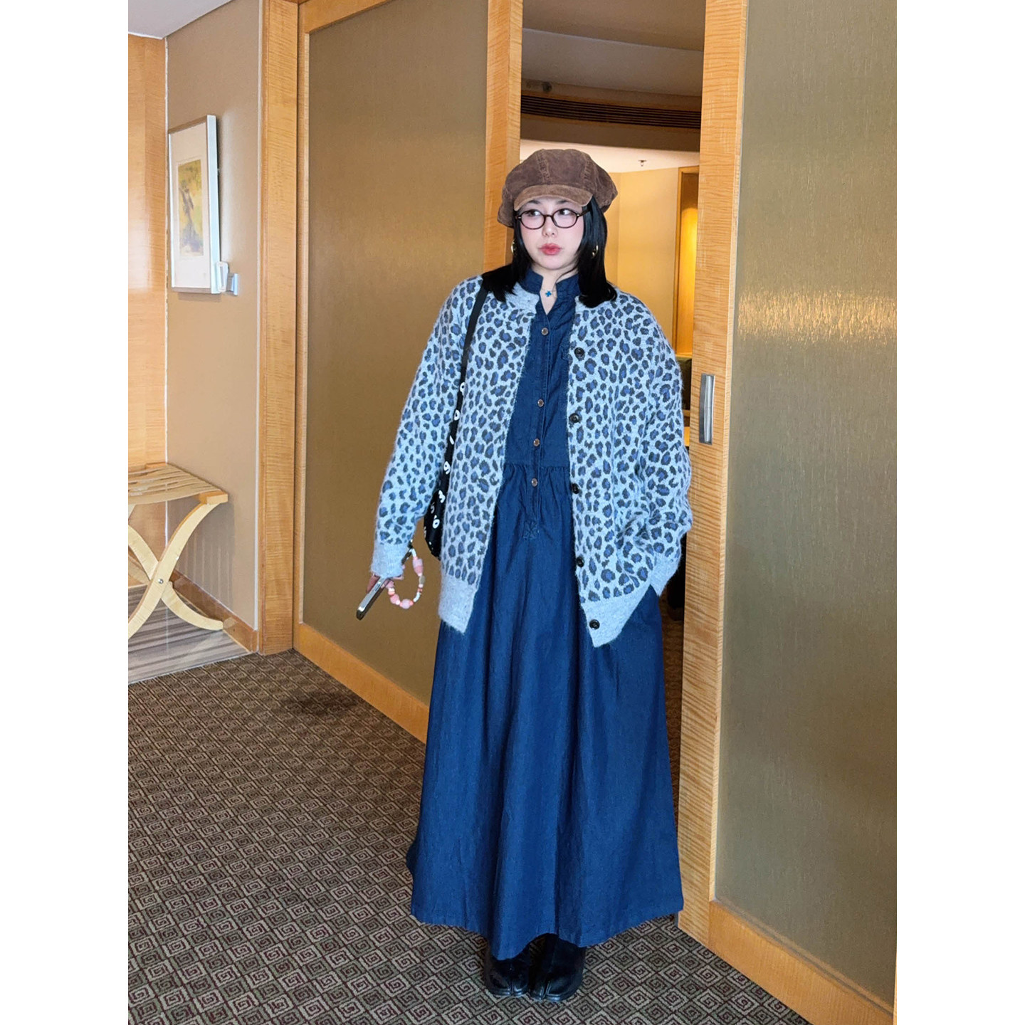 VOGANA戛纳家大码女装复古街头豹纹加厚保暖绵羊毛针织毛衣开衫冬,淘宝优惠券,粉丝福利购,淘宝优惠卷