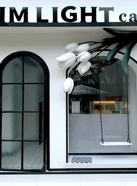 大型郁金香仿真植物花盆玻璃钢雕塑橱窗门头装饰客厅家居摆件定制