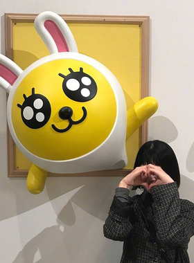 kakao 玻璃钢卡通模型雕塑壁挂装饰line friends奶茶店门口摆件