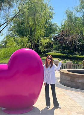 网红大型玻璃纤维爱心户外摆件商场风景区海边拍照打卡装饰发光雕