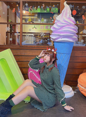 户外仿真雪糕装饰商场创意冰淇淋雕塑甜甜圈模型甜筒玻璃钢大摆件