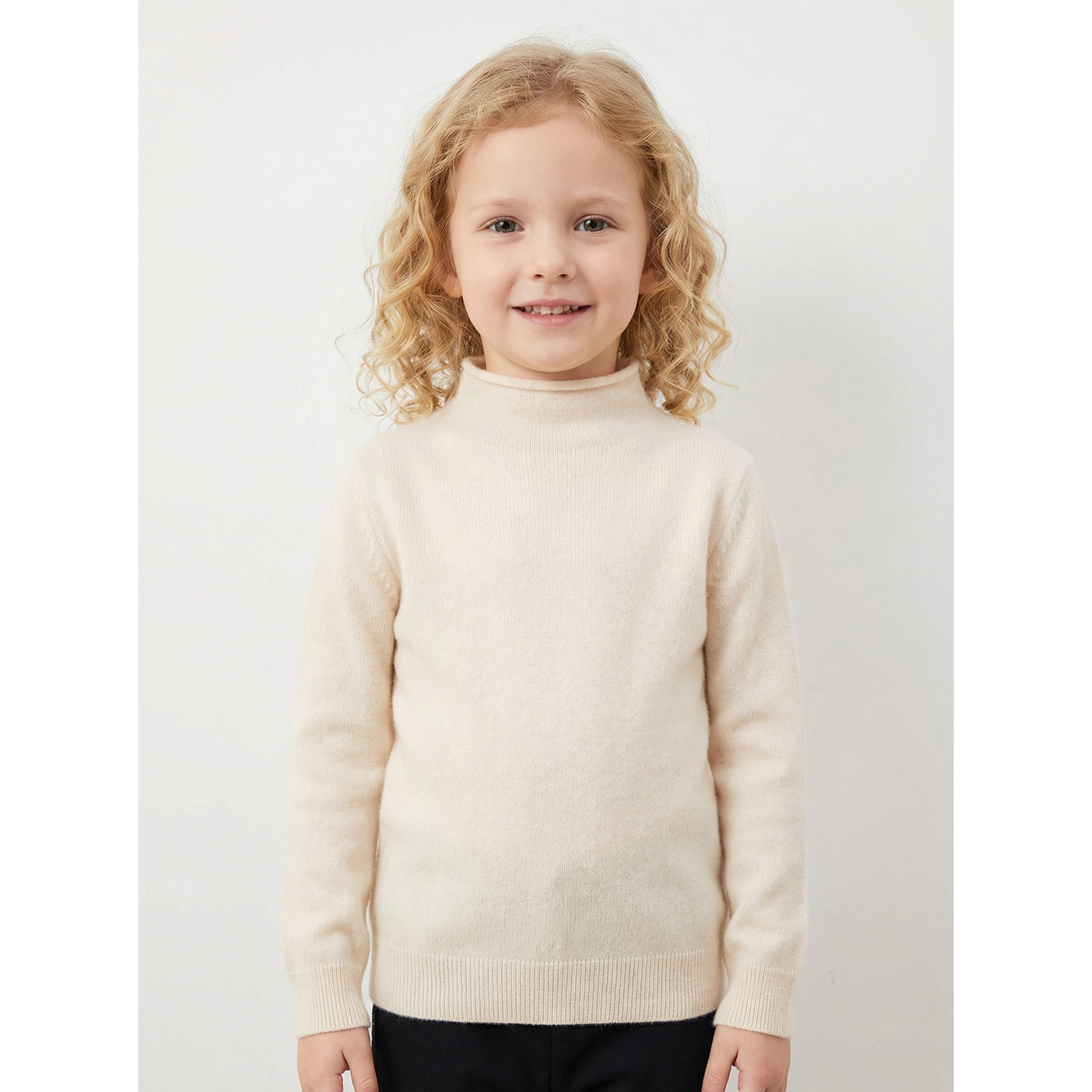 SABER-KIDS春秋半高领儿童亲子羊绒打底衫100%山羊绒女孩薄套头衫,淘宝优惠券,粉丝福利购,淘宝优惠卷