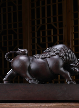 实木招财高档大气艺术风礼品摆件