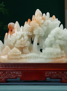 寿比南山摆件客厅玄关酒柜高端新家装饰品高级感长辈老人祝寿礼品