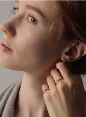 回馈款日系*同款925银戒指女款镶嵌锆石梯形轻奢方形盒子指环