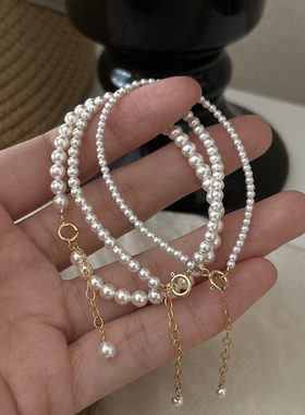 回馈款强光!灯泡baby施家小珍珠手链女新款ins小众设计高级感手环