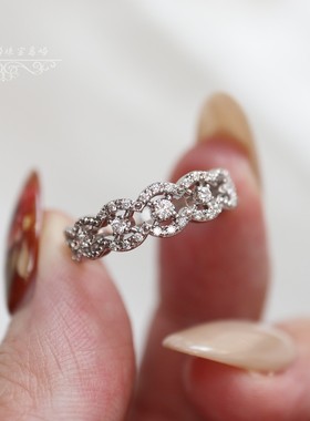 回馈款 va高端同款戒指镶嵌蕾丝镂空花纹优雅独特精致女戒银饰品