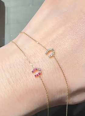 回馈款日系马年限定迷你马蹄项链s925银镀金礼物女精致质感手链