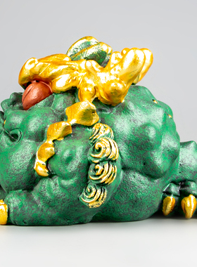 逗兽记青砂石摆件国潮桌面茶宠