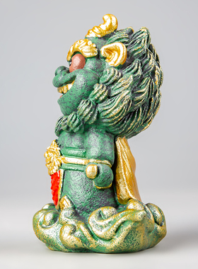 逗兽记青砂石摆件国潮桌面茶宠