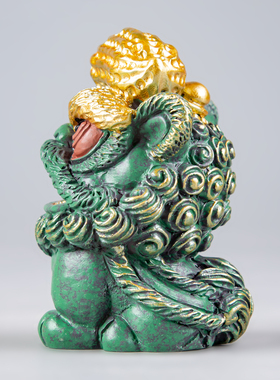 逗兽记青砂石摆件国潮桌面茶宠