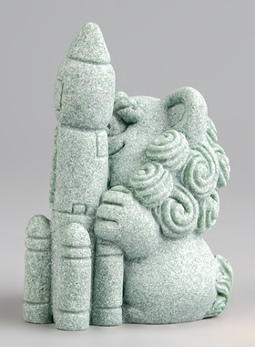 逗兽记青砂石摆件国潮桌面茶宠