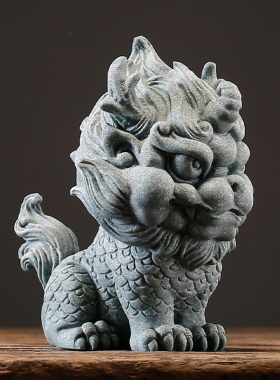 逗兽记青砂石摆件鱼缸造景茶宠