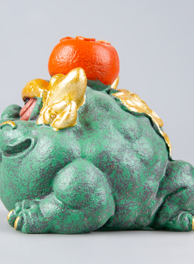 逗兽记青砂石摆件国潮桌面茶宠