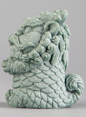 逗兽记麒麟纳福青砂石桌面香插