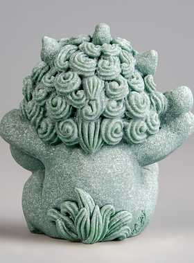 逗兽记青砂石摆件国潮桌面茶宠