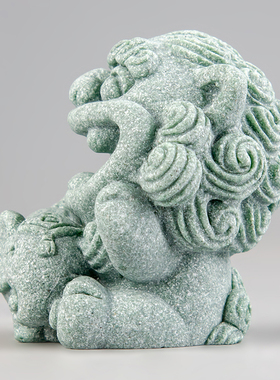 逗兽记青砂石摆件国潮桌面茶宠