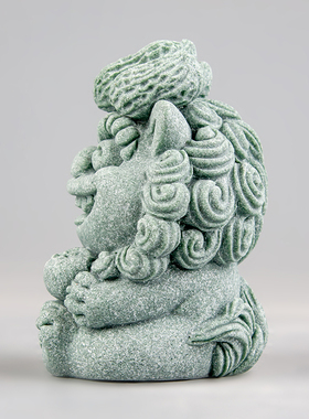 逗兽记青砂石摆件国潮桌面茶宠