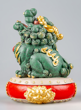 逗兽记青砂石摆件国潮桌茶宠