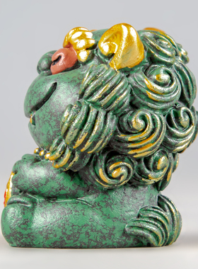 逗兽记青砂石摆件国潮桌面茶宠