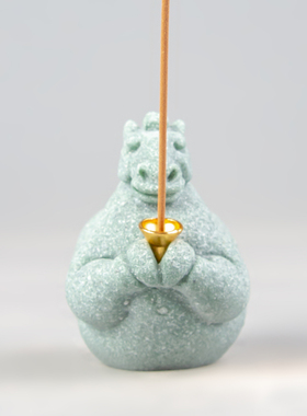 逗兽记青砂石摆件国潮桌面茶宠