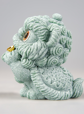 逗兽记青砂石摆件国潮桌面茶宠