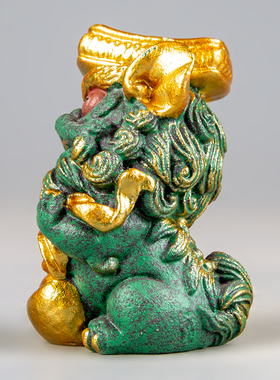 逗兽记青砂石摆件国潮桌面茶宠