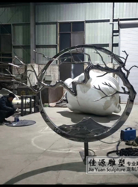 不锈钢会所流水摆件塑厂家定做