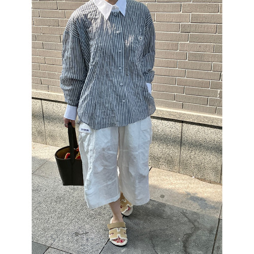 【现货】设计师品牌OIIORIRI 25SS肌理感立体七分阔腿裤 JULY - 图3