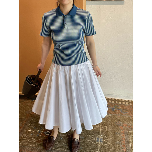 【现货】设计师品牌ETHOR 25SS条纹小版做旧Polo衫JULY - 图1