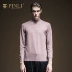 PINLI 品 2019 mùa thu nam mới nửa cao cổ áo len mỏng áo len áo thun B193310374 - Kéo qua