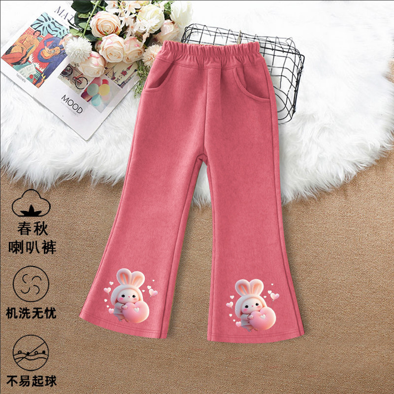 女童裤子春秋2025新款洋气超好看儿童微喇灯芯绒春季中大童喇叭裤,淘宝优惠券,粉丝福利购,淘宝优惠卷