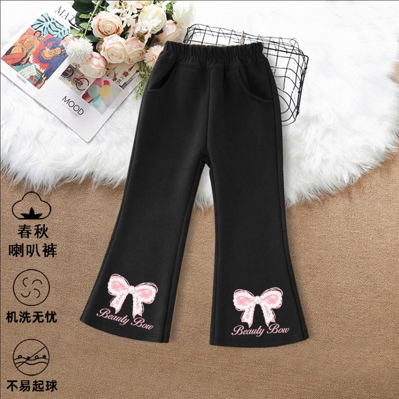 女童裤子春秋2025新款儿童喇叭裤粉色灯芯绒中大童微喇裤秋冬时尚,淘宝优惠券,粉丝福利购,淘宝优惠卷