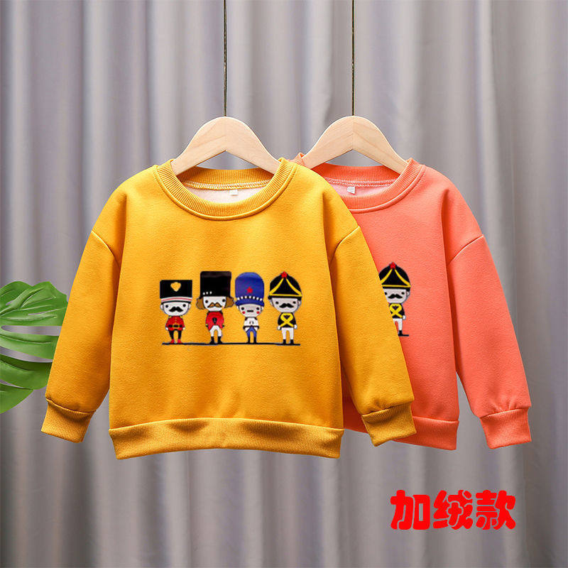 秋冬装新款圆领男童女童加绒加厚卫衣儿童宽松保暖洋气打底上衣潮,淘宝优惠券,粉丝福利购,淘宝优惠卷