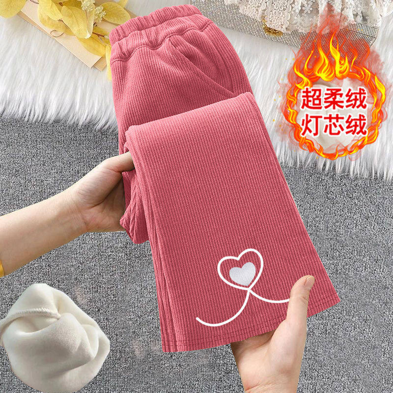 女童加绒喇叭裤儿童时尚休闲裤子秋冬宝宝百搭绒裤子女孩洋气长裤,淘宝优惠券,粉丝福利购,淘宝优惠卷
