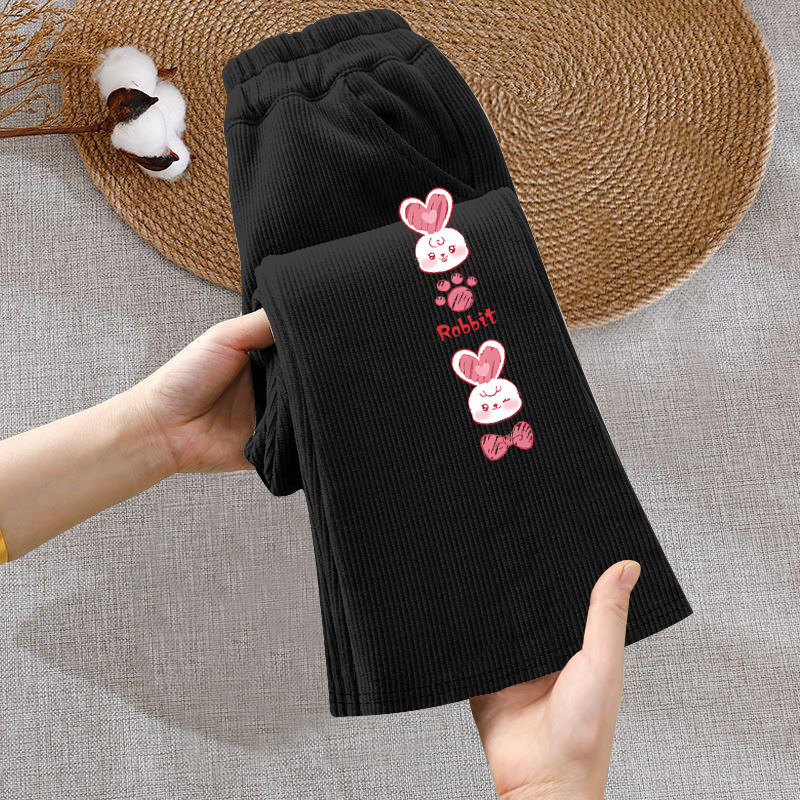 女童裤子喇叭裤春秋2025新款儿童洋气中大童女孩休闲阔腿灯芯绒裤,淘宝优惠券,粉丝福利购,淘宝优惠卷