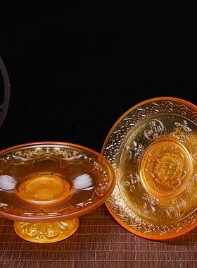 琉璃财神招财供盘仙家堂前莲花