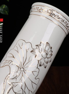 北京白色描金陶瓷浮雕佛具用品