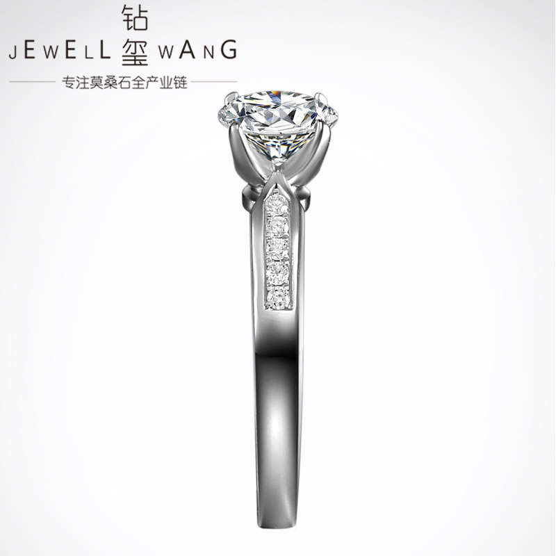钻玺莫桑石1克拉d定制戒指环裸石 jewellwang珠宝戒指/指环