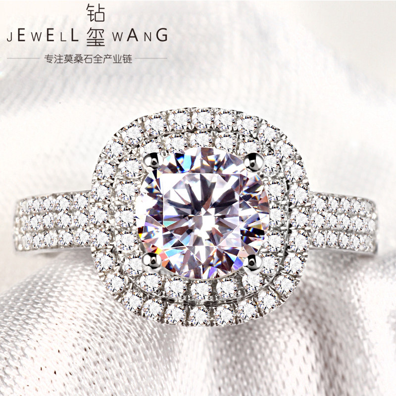 钻玺1克拉d色莫桑石正品老婆裸石 jewellwang珠宝戒指/指环