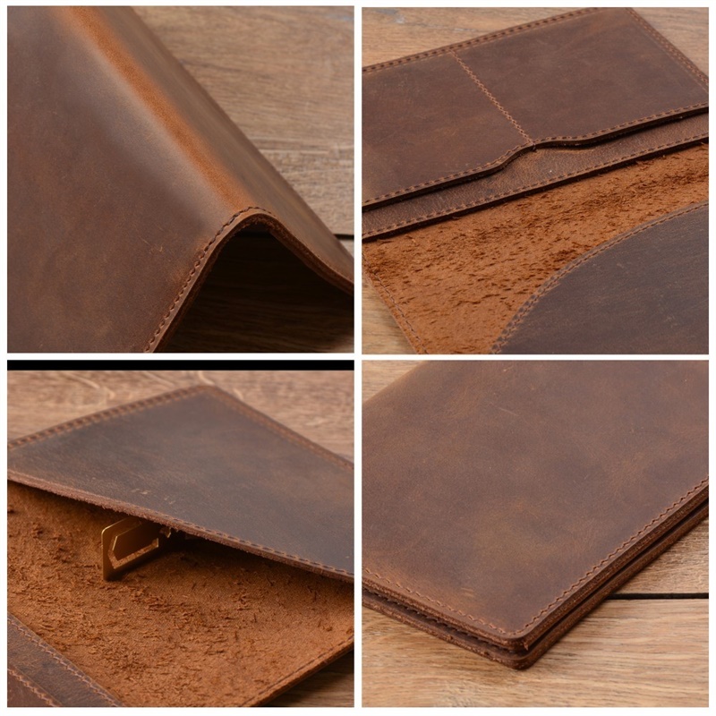 纯色真皮护照套,复古头层牛皮疯马皮证件包,PASSPORT COVER - 图0