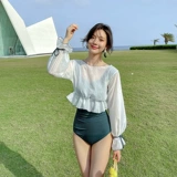 亦美珊 Купальник, лонгслив, коллекция 2021, по фигуре, защита от солнца, популярно в интернете