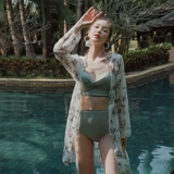 亦美珊 Летний сексуальный купальник, бюстгальтер пуш-ап, комплект, по фигуре, защита от солнца, 3 предмета, коллекция 2022