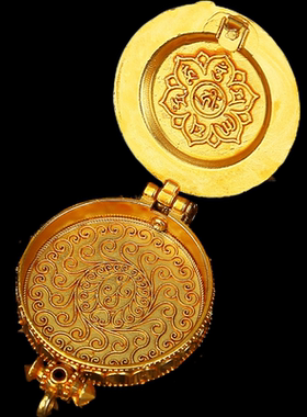 名族风男女款项链可以打开吊坠挂饰嘎乌盒吉祥八宝镶嵌挂件礼物